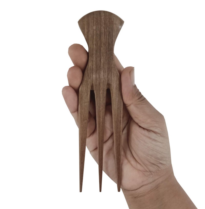 Plai Na Afro Pick Comb for African Hair | Wooden Parting Comb for Braiding & Cornrows - Image 1